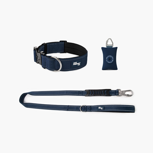 Collar Walk Set - Navy Blue