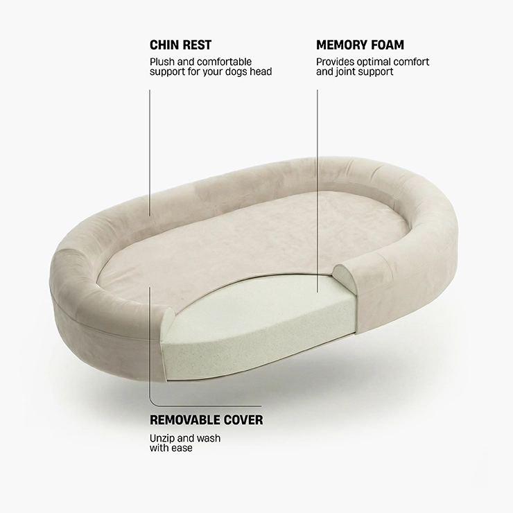 Chill Pill Memory Foam Dog Bed - Beige (Medium)