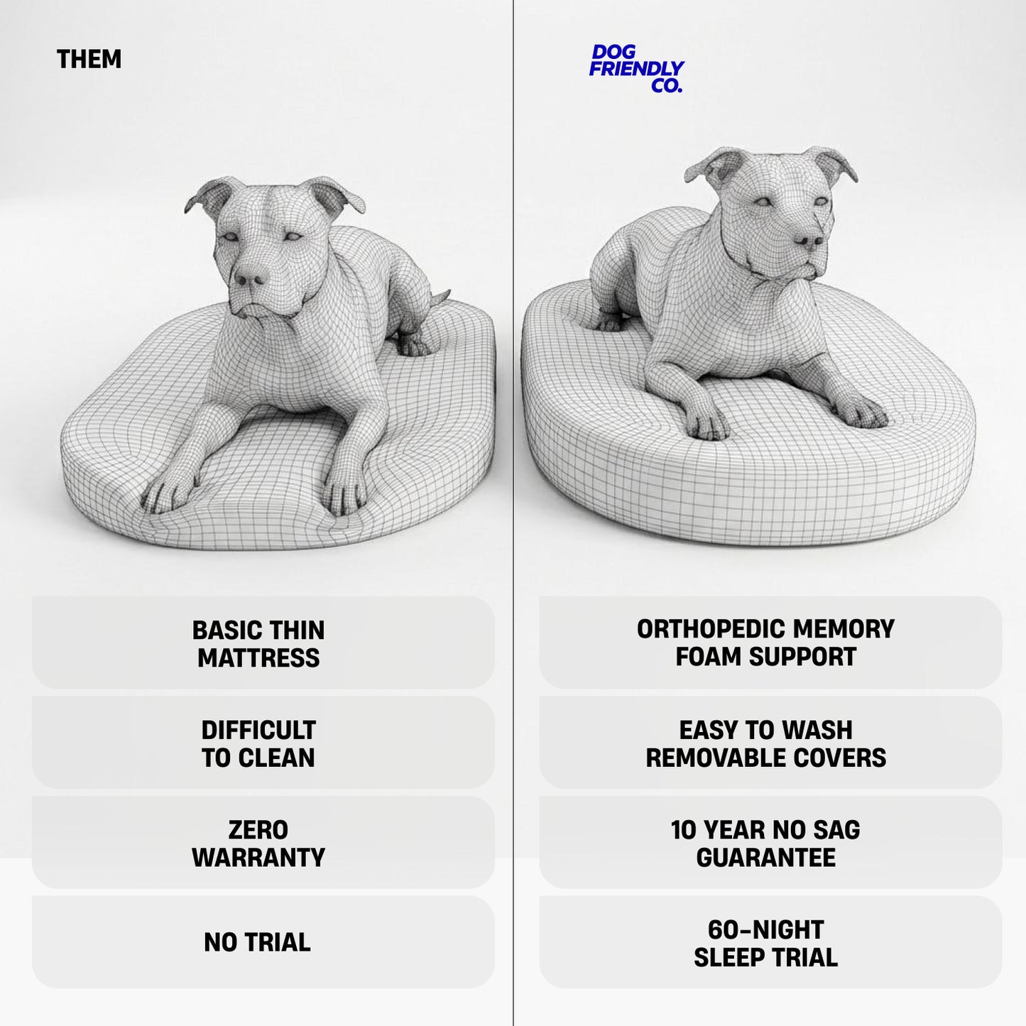 Chill Pill Memory Foam Dog Bed - Beige (Medium)
