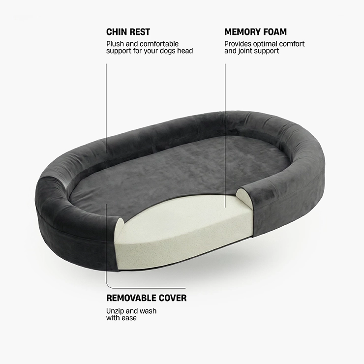 Chill Pill Memory Foam Dog Bed - Charcoal (Small)