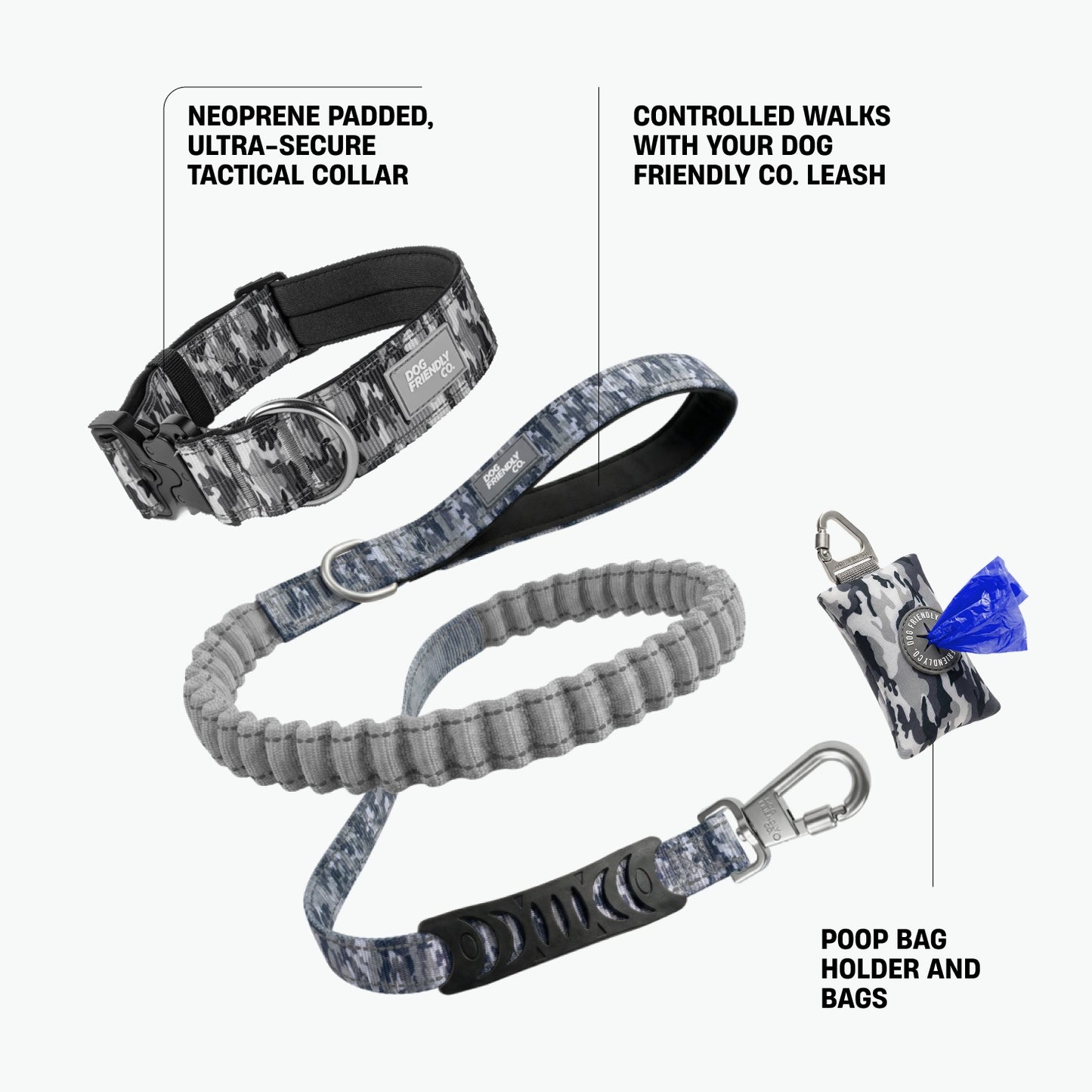 Collar Walk Set - Grey Camo