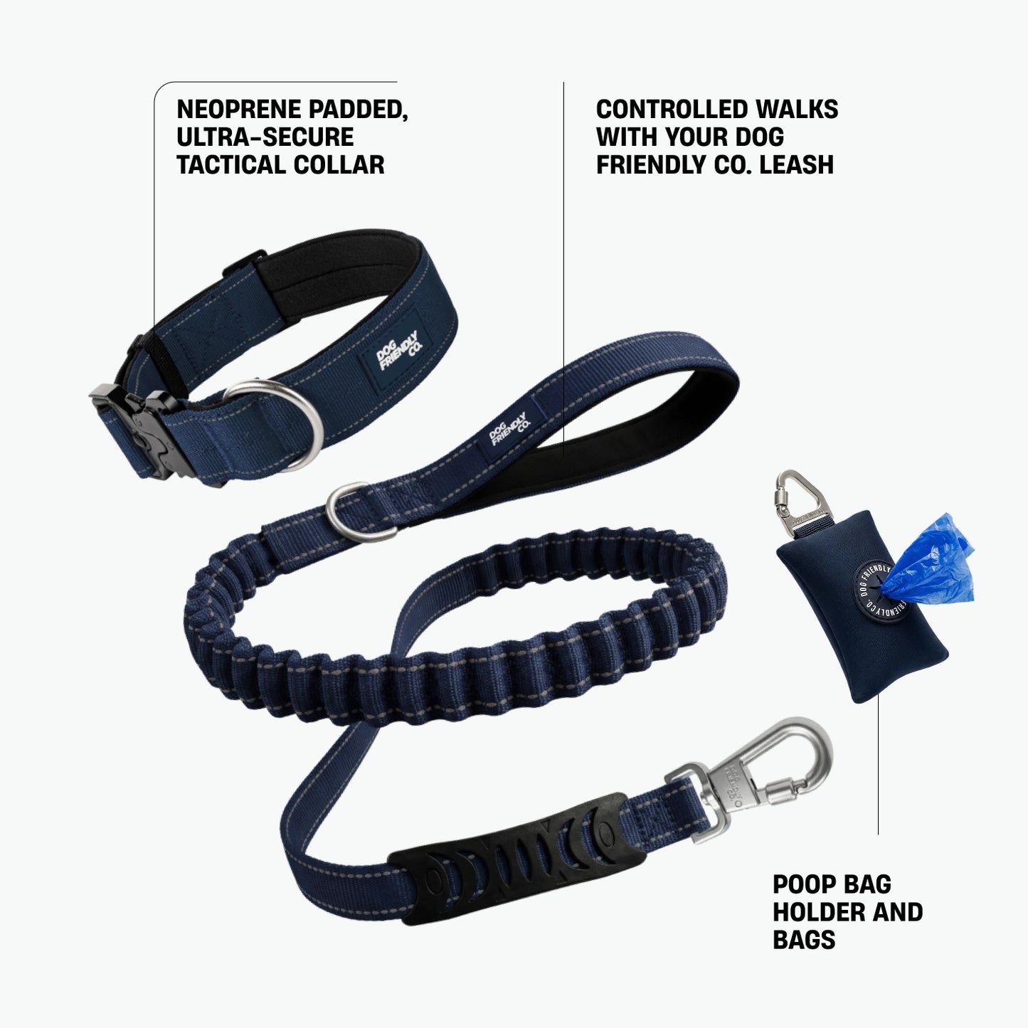 Collar Walk Set - Navy Blue