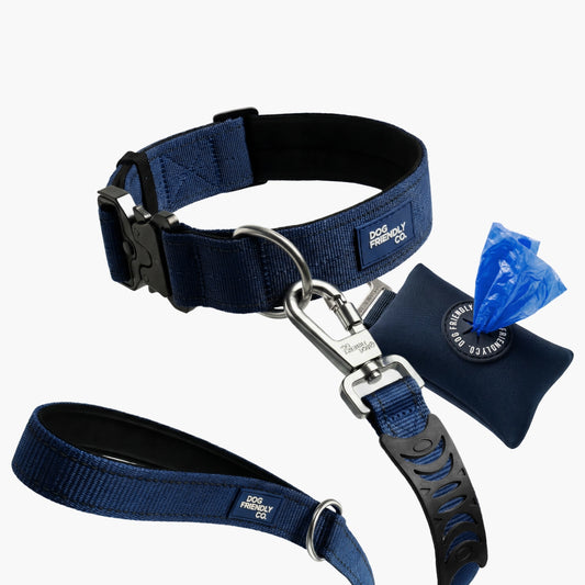 Collar Walk Set - Navy Blue