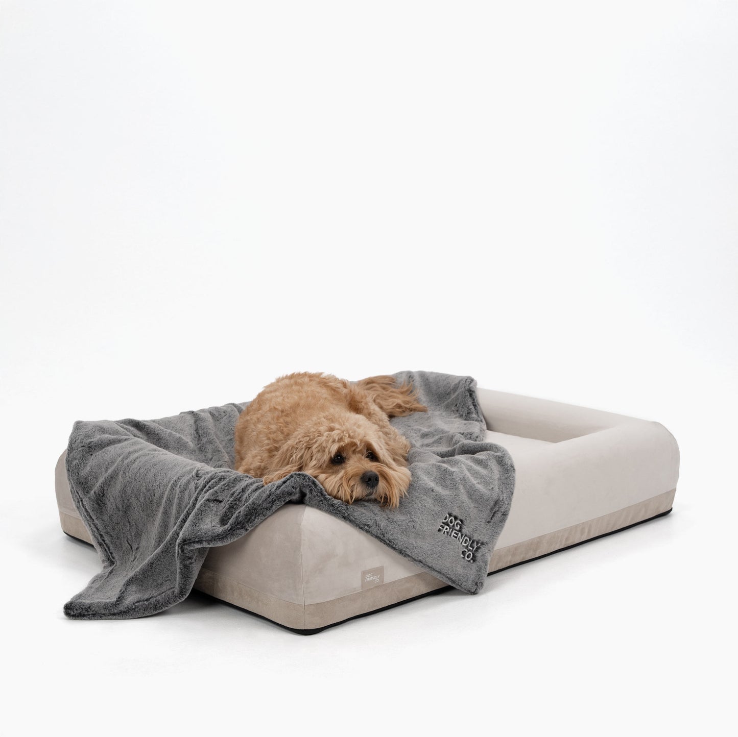 Orthopedic Memory Foam Dog Bed - Beige (Medium)