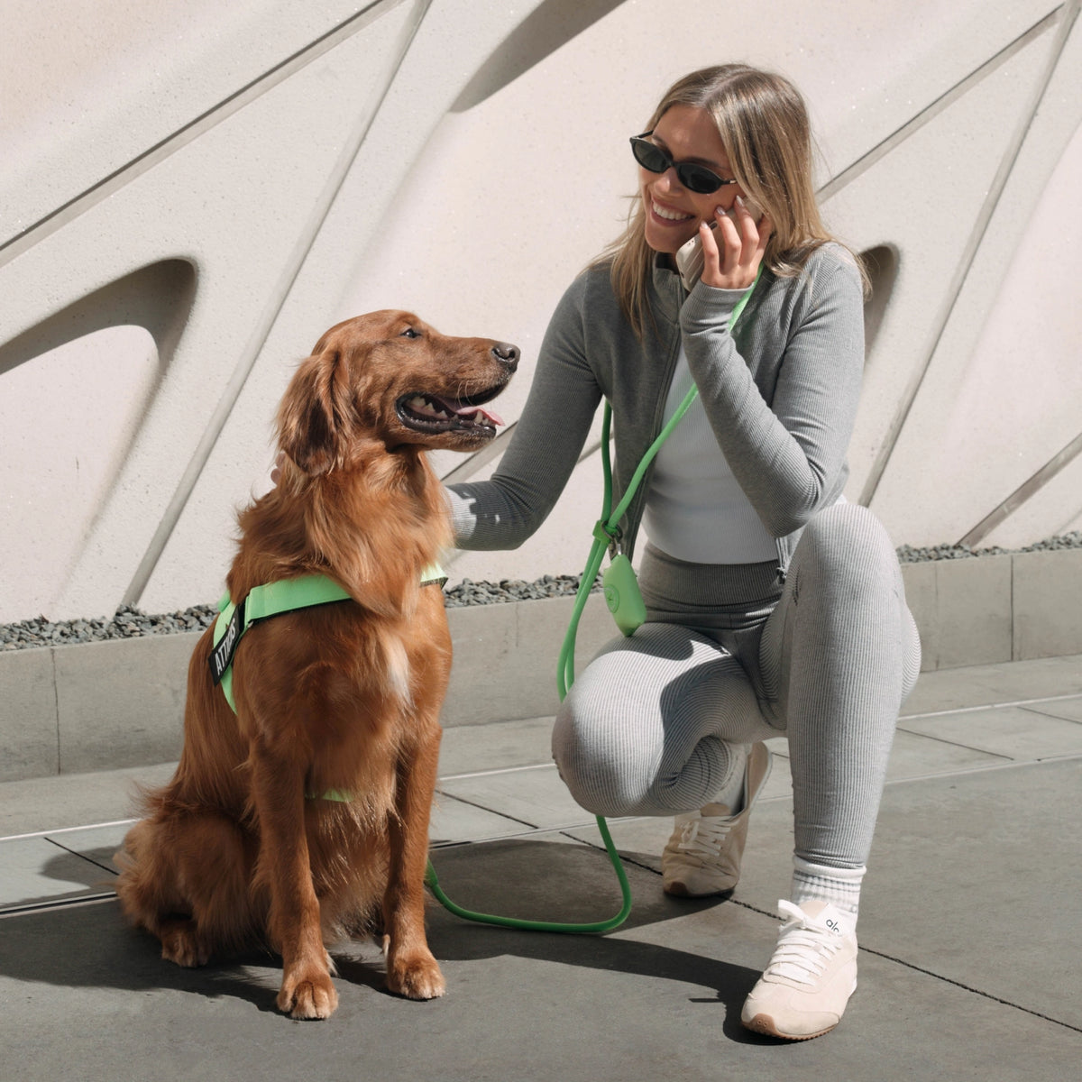 Hands Free Leash - Neon Green