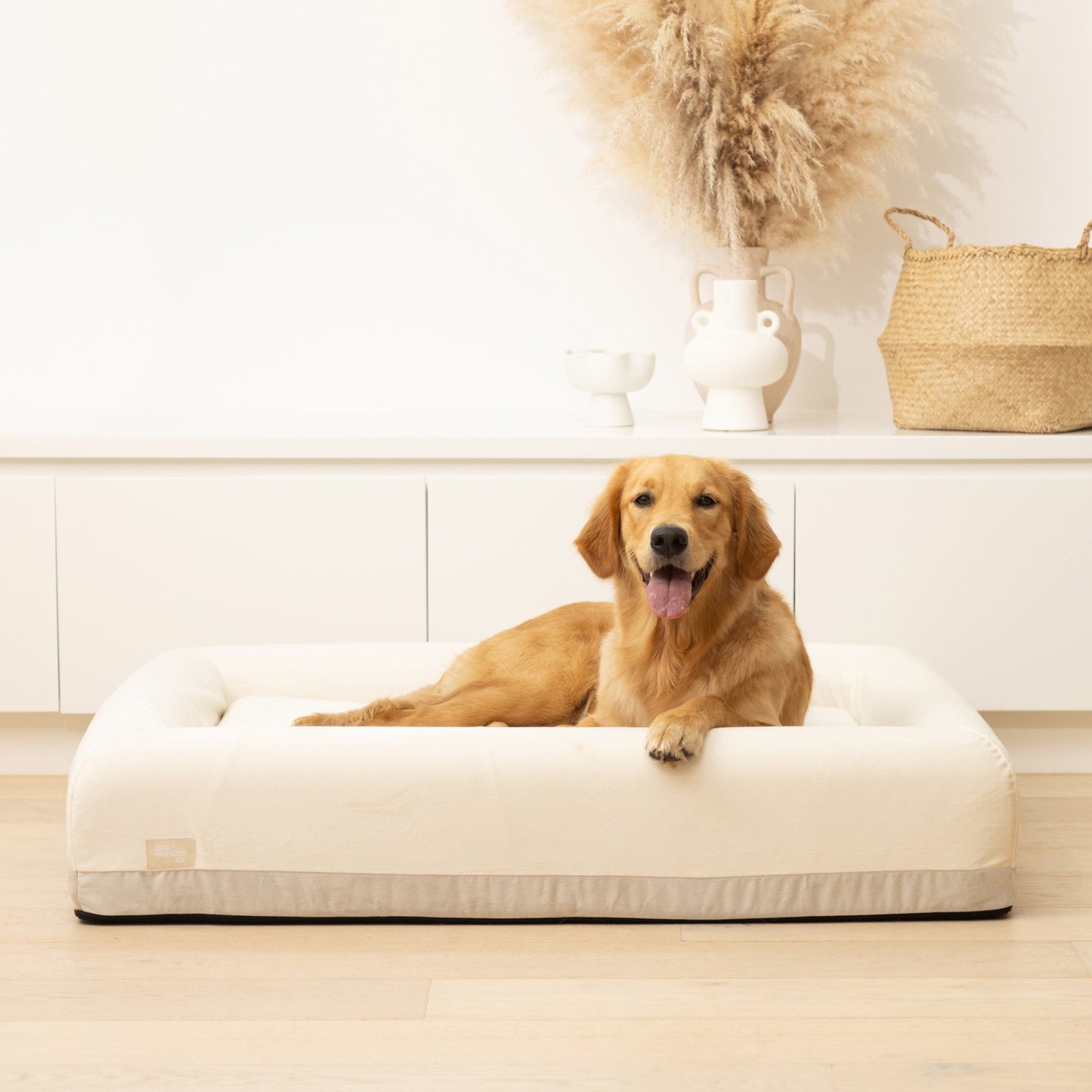 Premium Orthopedic Memory Foam Dog Bed - Beige (Medium)