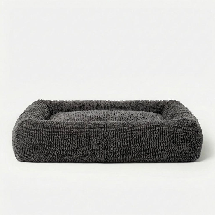 Plush Nap Easy Fit Dog Bed Cover - Charcoal
