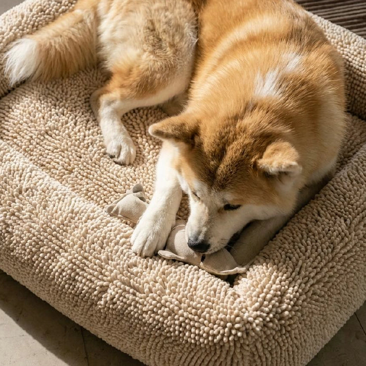 Plush Nap Easy Fit Dog Bed Cover - Cream