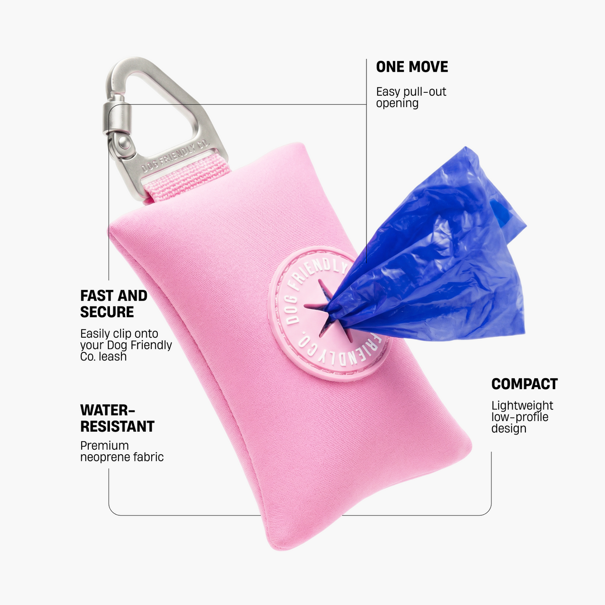 Dog Poop Bag Holder - Pink