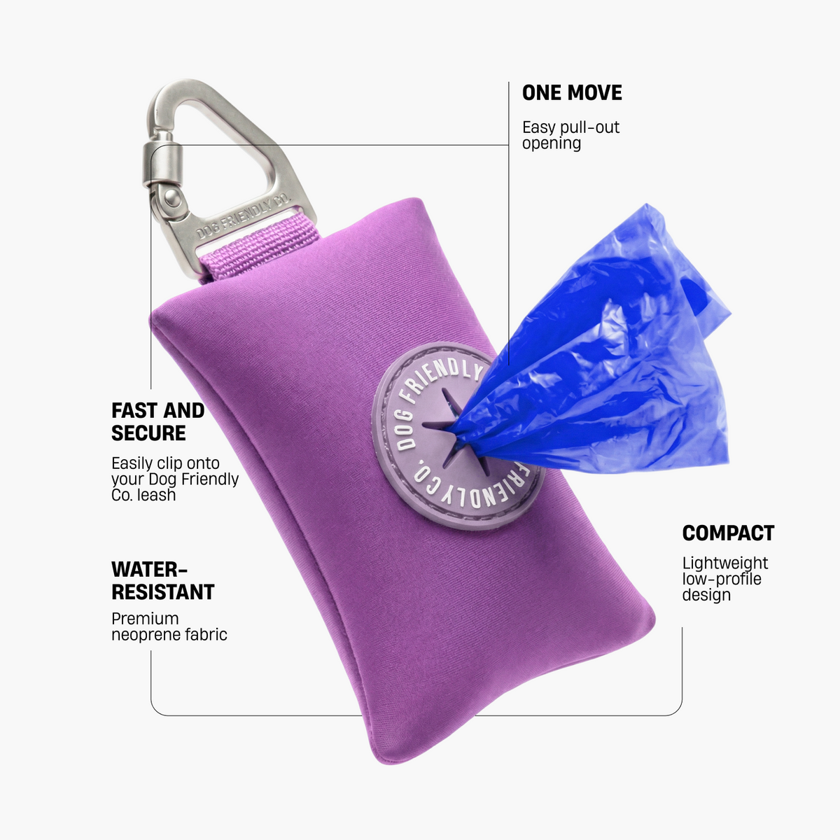 Dog Poop Bag Holder - Purple