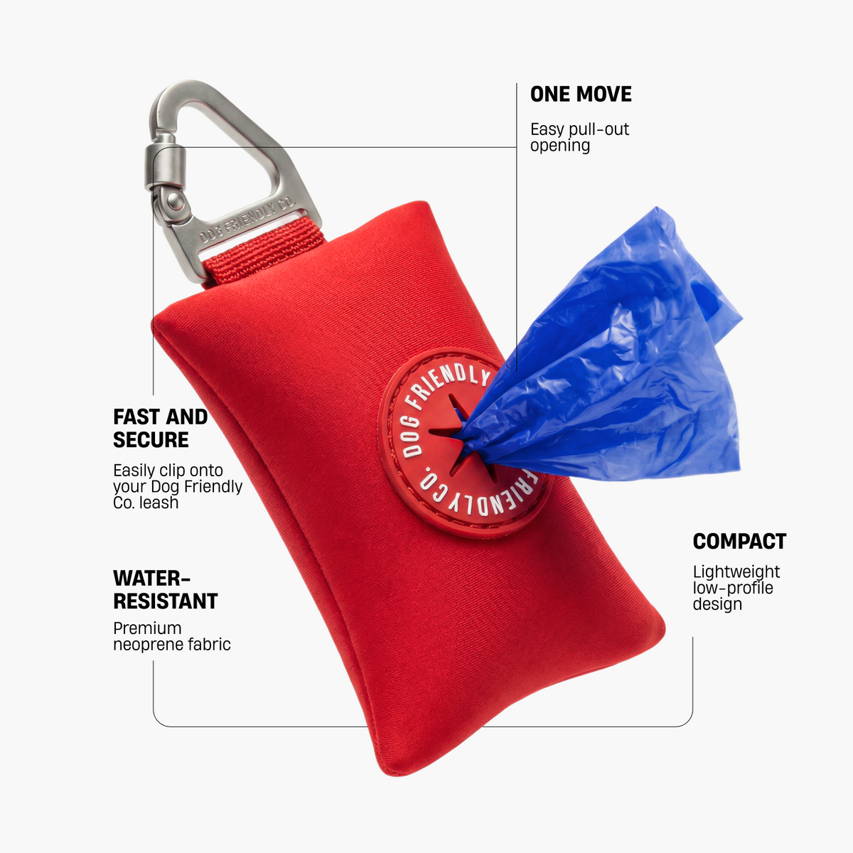 Dog Poop Bag Holder - Red