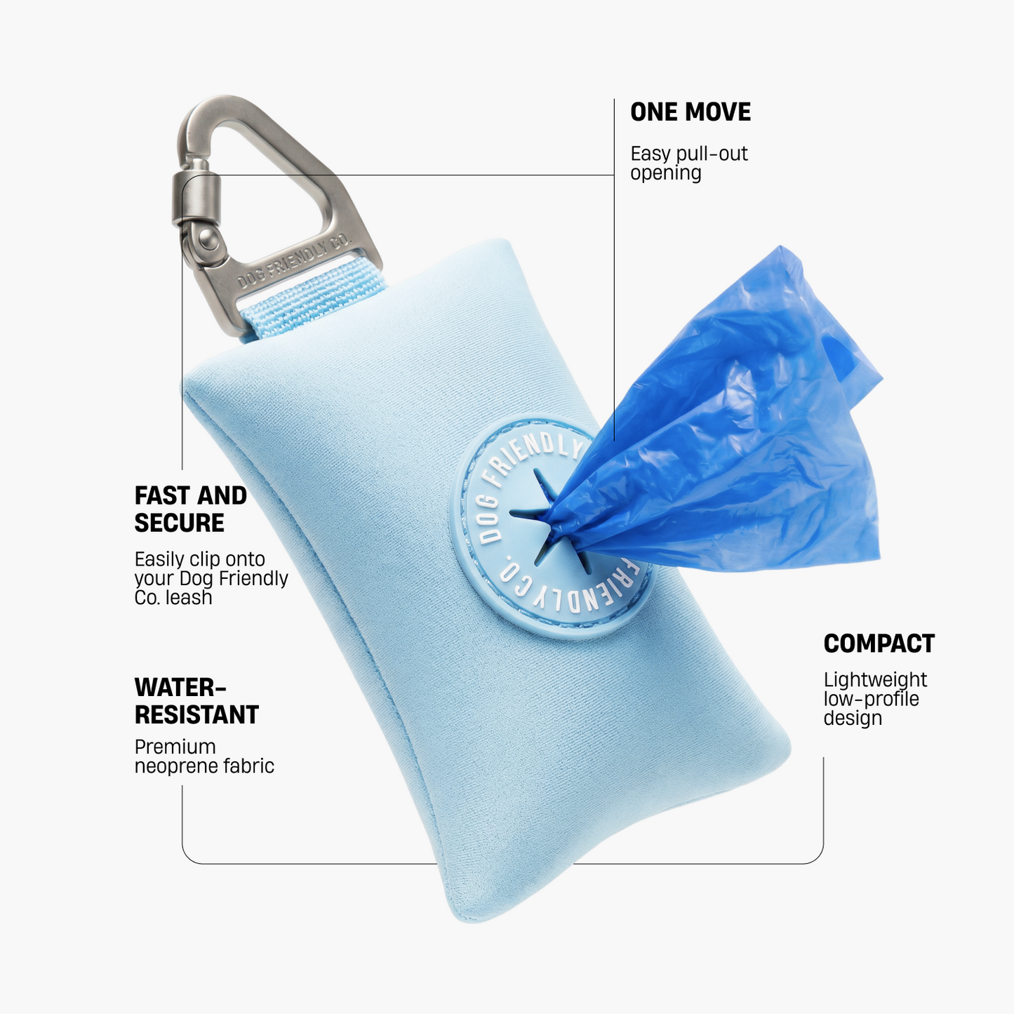 Dog Poop Bag Holder - Sky Blue