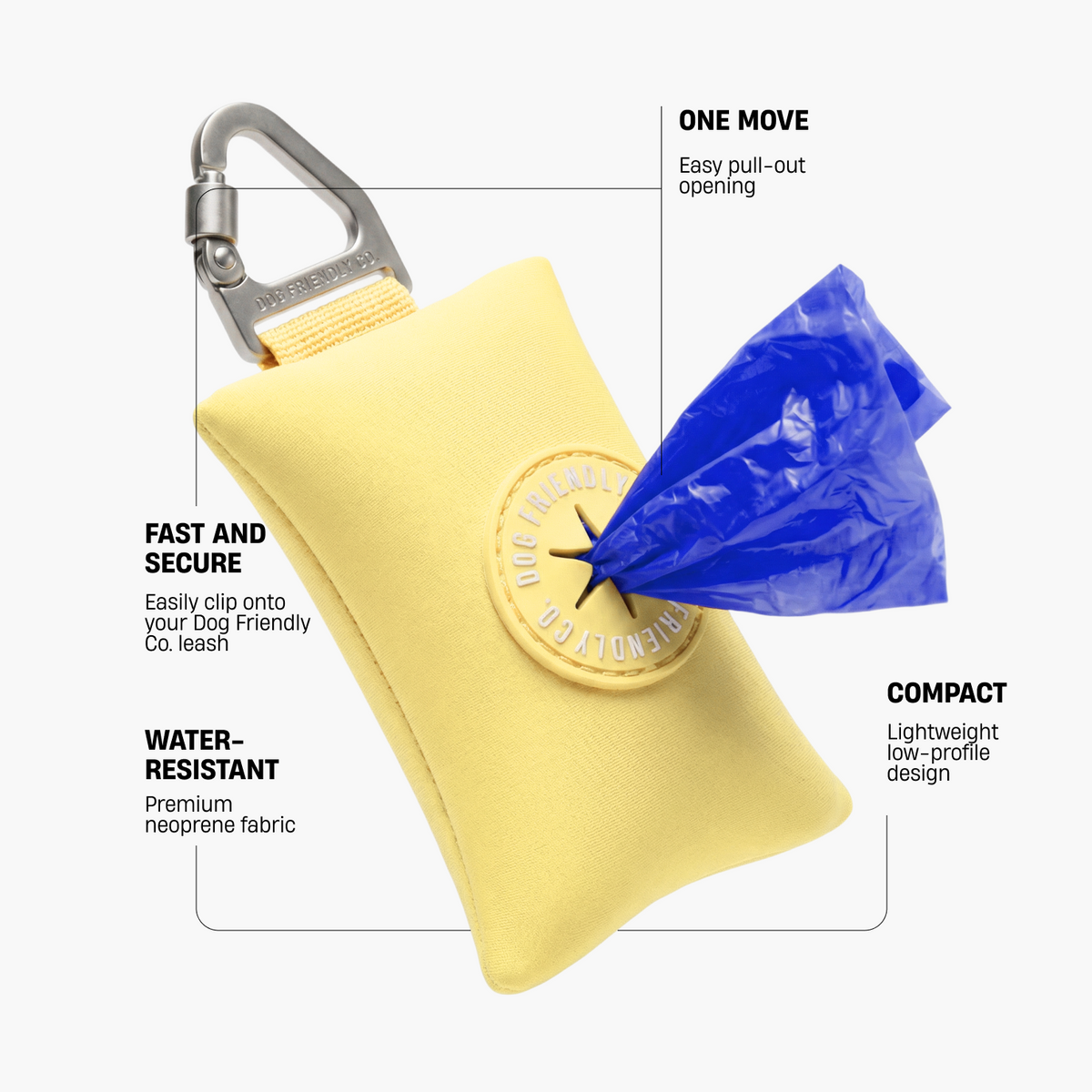 Dog Poop Bag Holder - Yellow