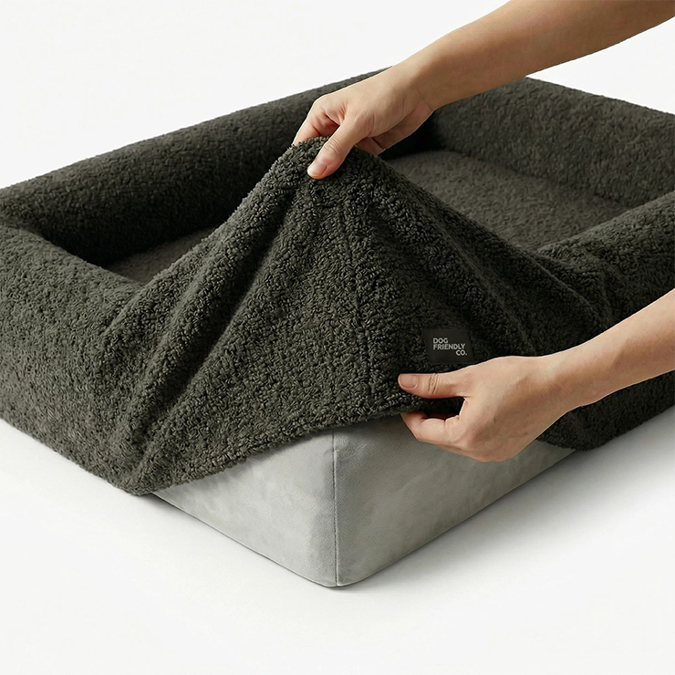 Bouclé Bed Replacement Cover - Brown Bouclé