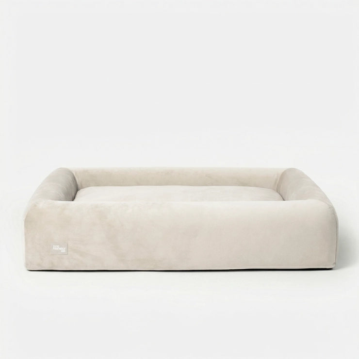 Velvet Easy Fit Dog Bed Cover - Beige