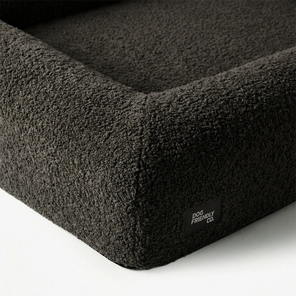 Premium Orthopedic Memory Foam Dog Bed - Brown Bouclé