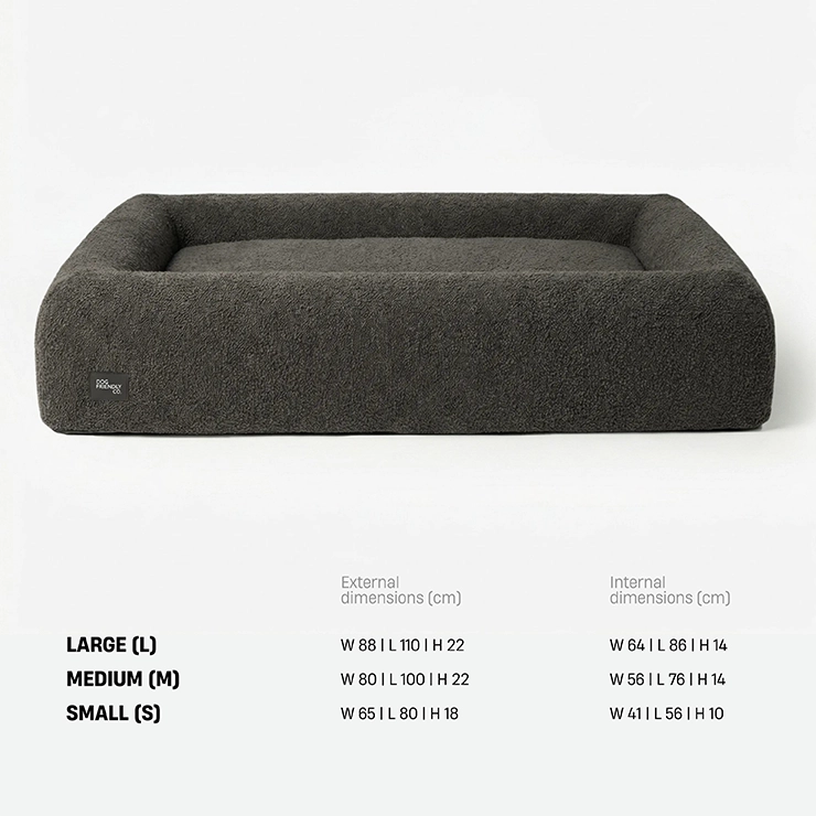 Premium Orthopedic Memory Foam Dog Bed - Brown Bouclé (Large)