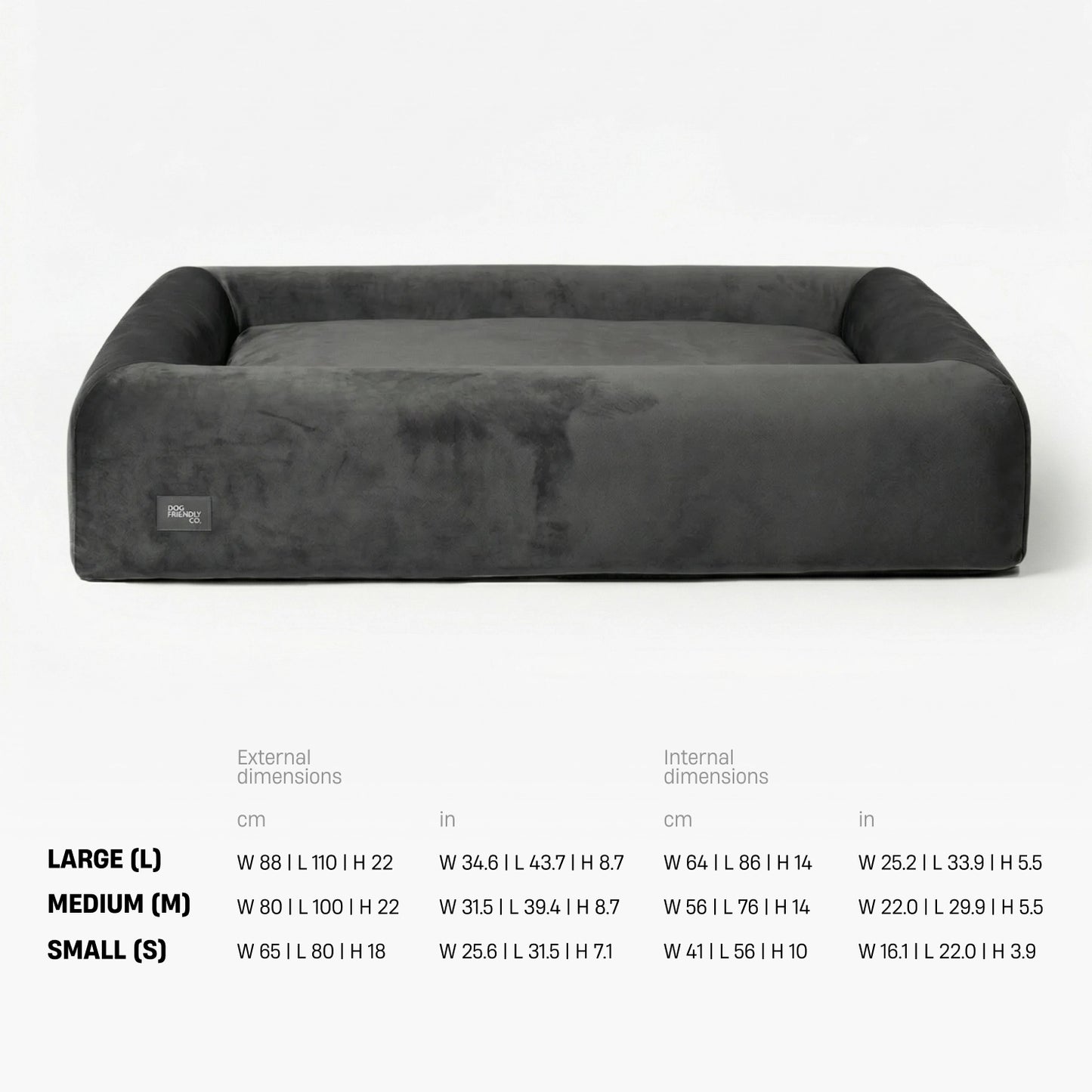 Premium Orthopedic Memory Foam Dog Bed - Charcoal