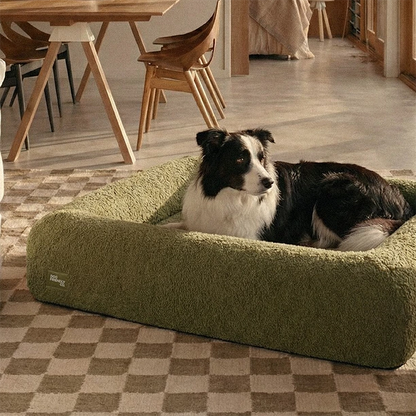 Premium Orthopedic Memory Foam Dog Bed - Green Bouclé (Large) (Preorder)