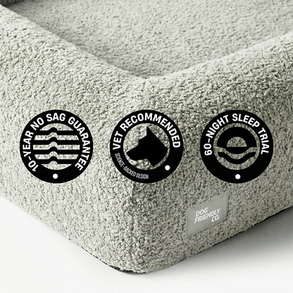 Premium Orthopedic Memory Foam Dog Bed - Grey Bouclé (Medium) (LP)
