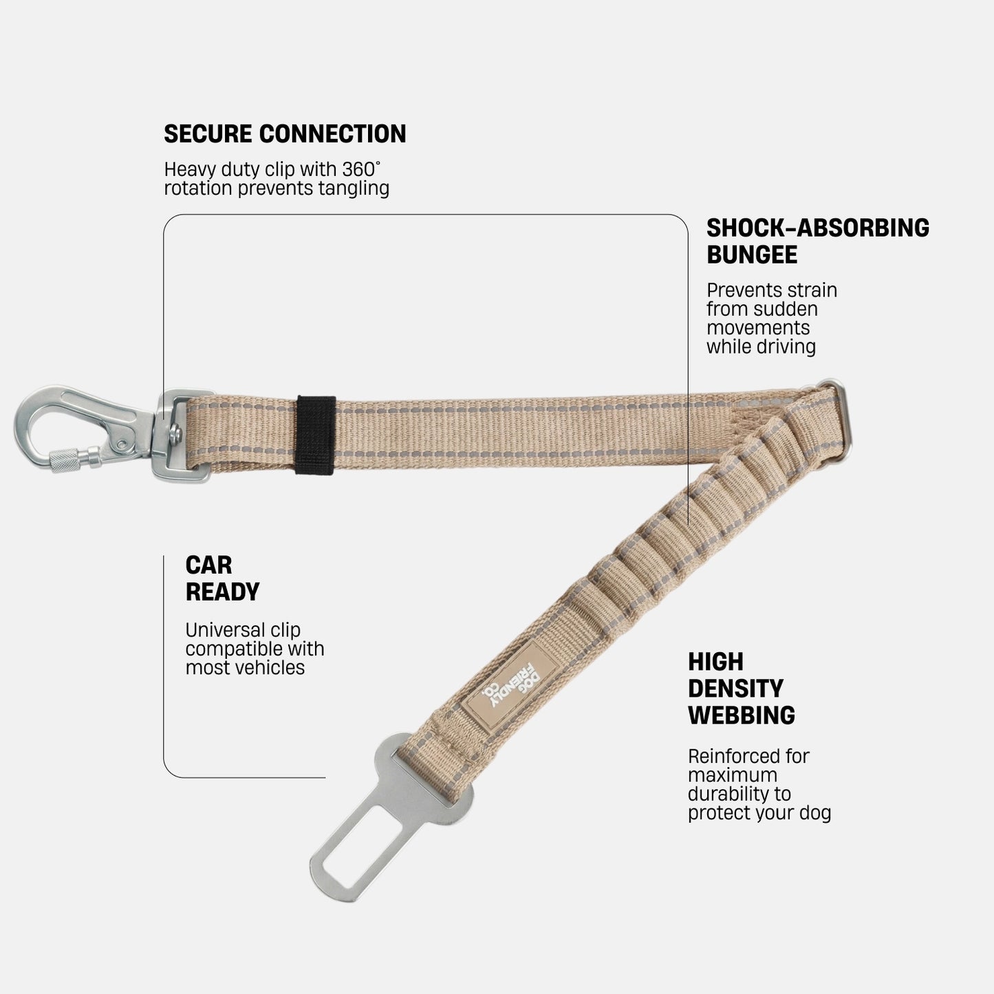 Dog Seat Belt - Brown