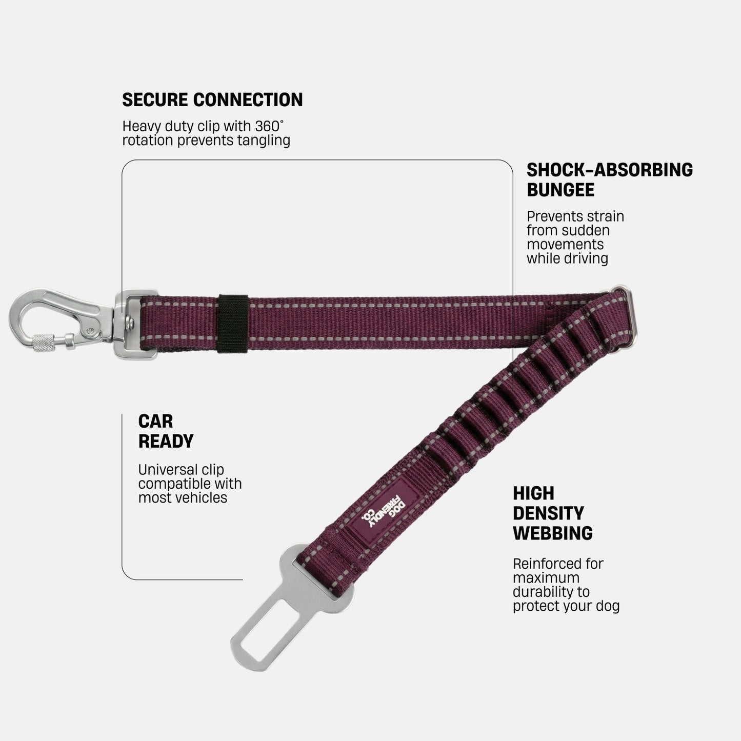 Dog Seat Belt - Burgundy