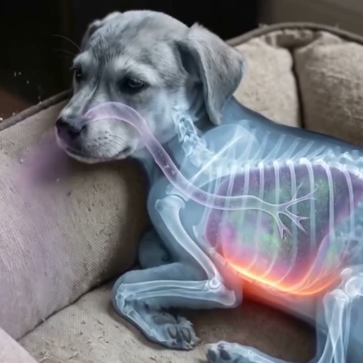 Flipping a dog bed over to read the care tag